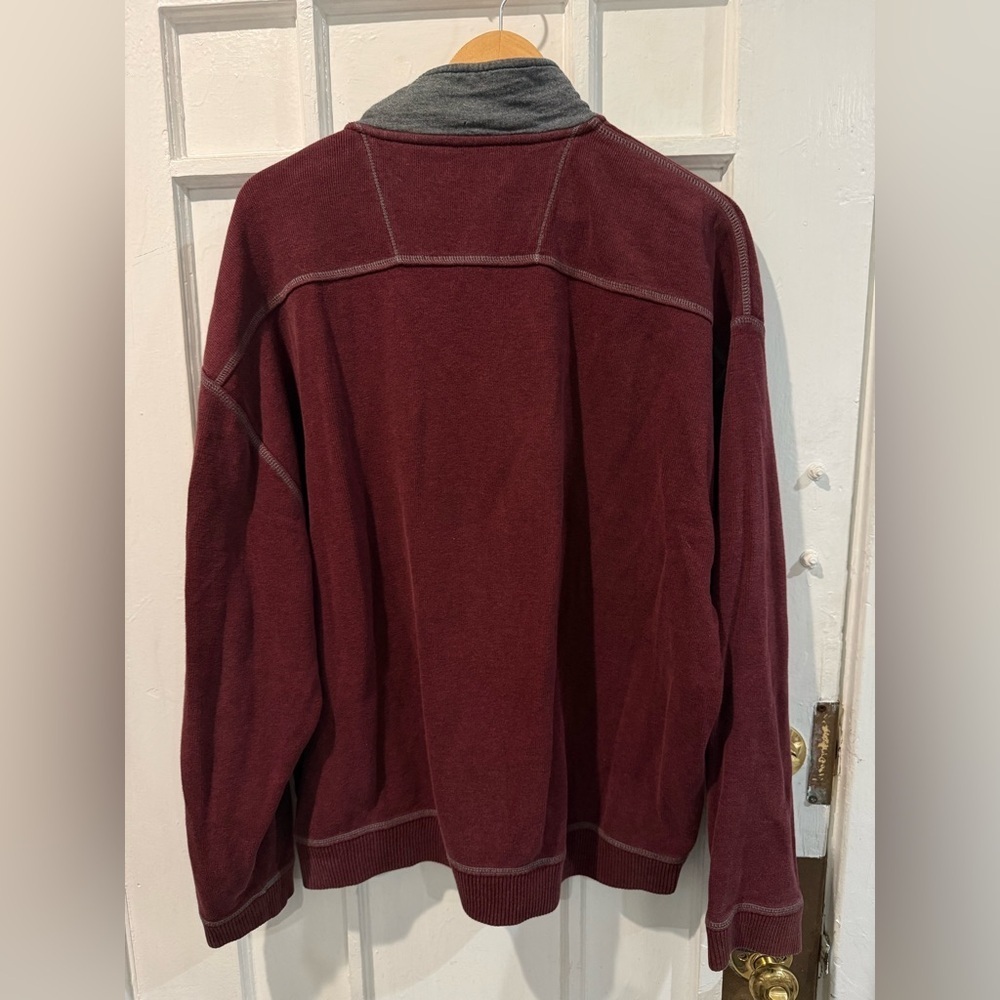 Tommy Bahama Maroon Zip-Up Sweater - Picture 3 of 4